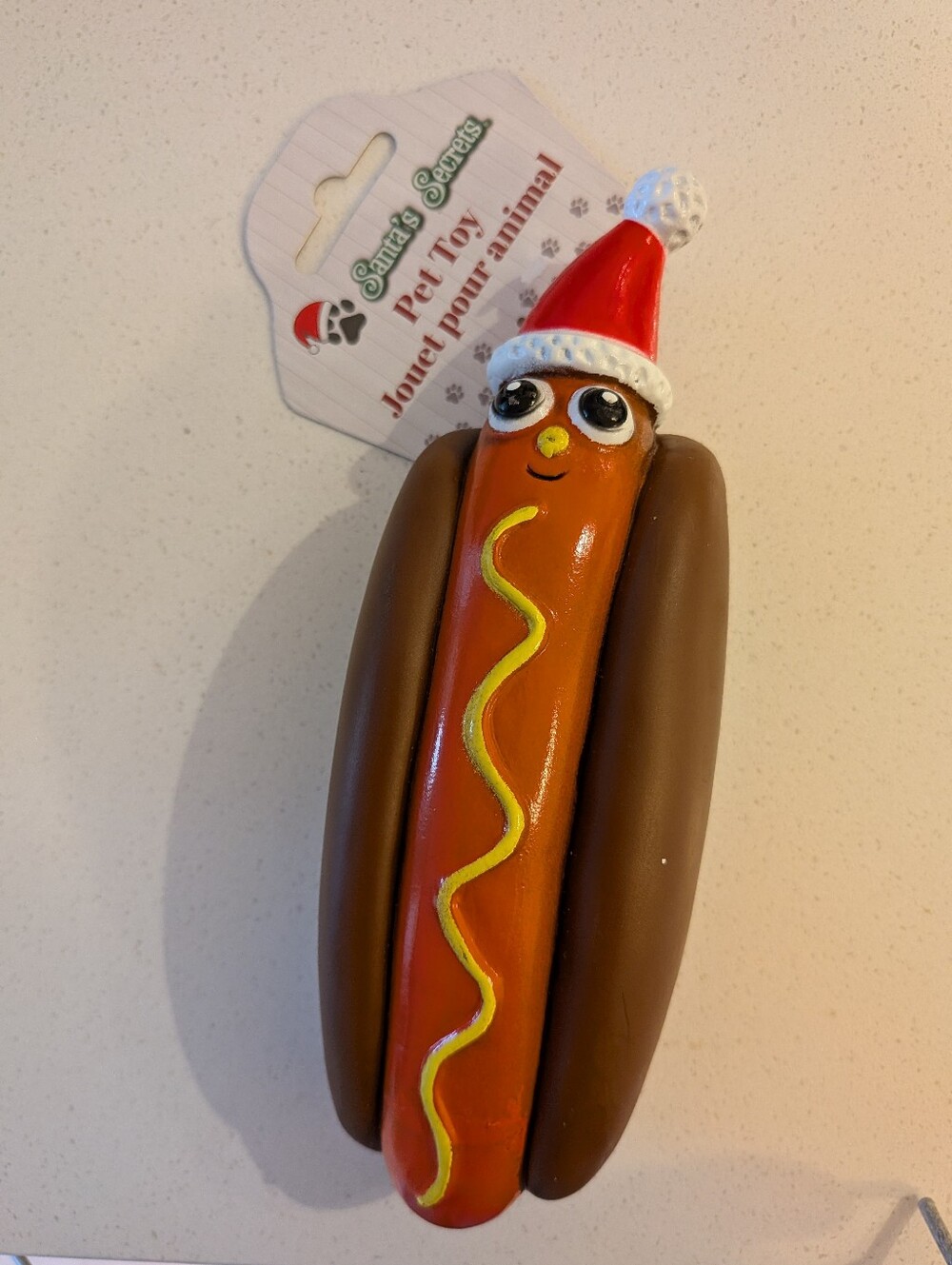 Hot Dog Dog Squeaky Toy Christmas